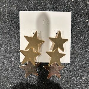 Gold start trio earrings